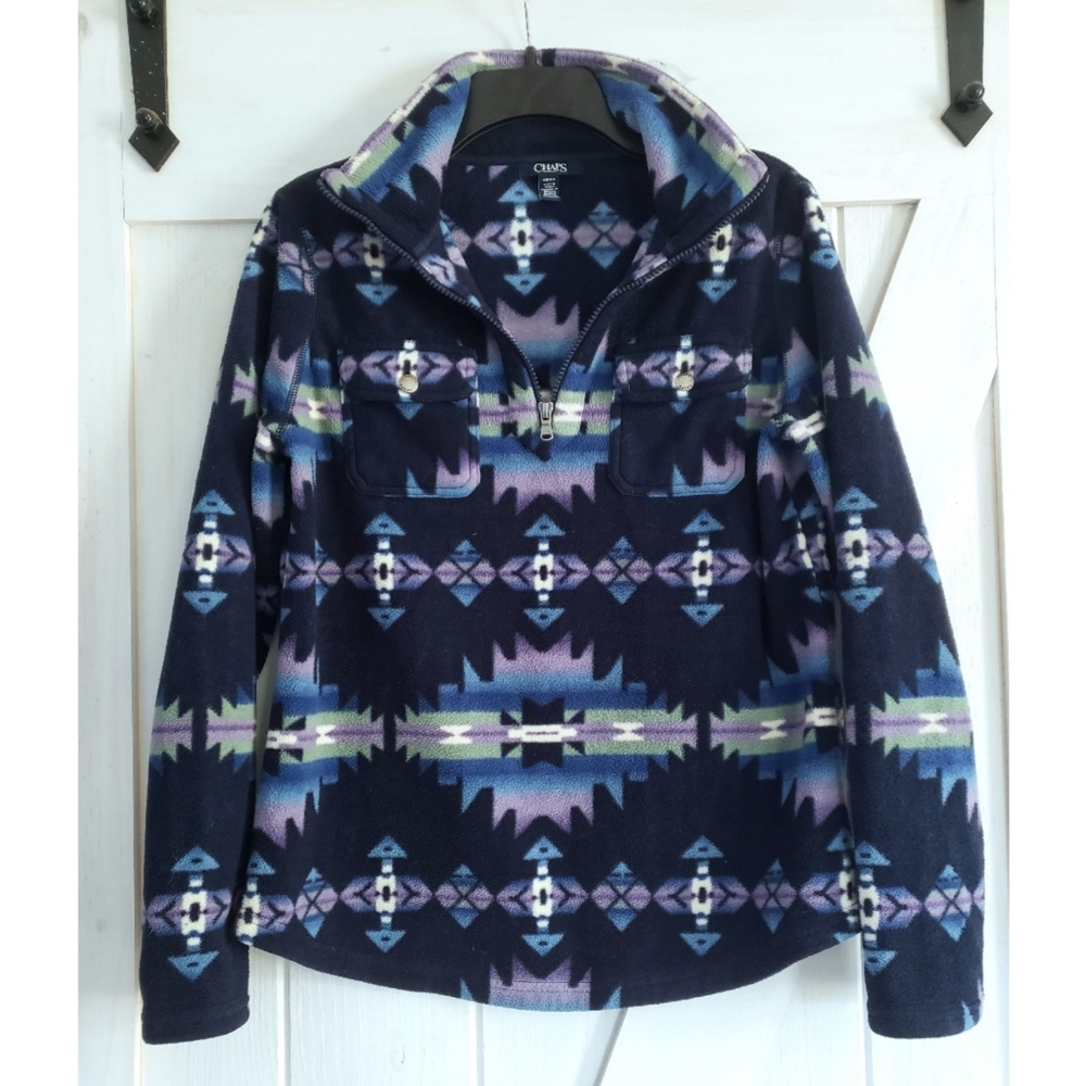 Chaps Women's Aztec Fleece 1/4 Zip Pullover